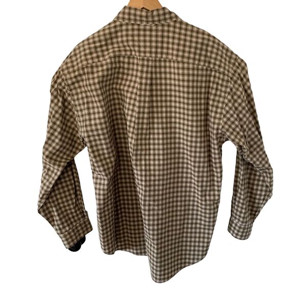 Vintage Tommy Hilfiger Shirt Mens XL Tan Plaid Long Sleeve Button Down Cotton - Picture 5 of 7
